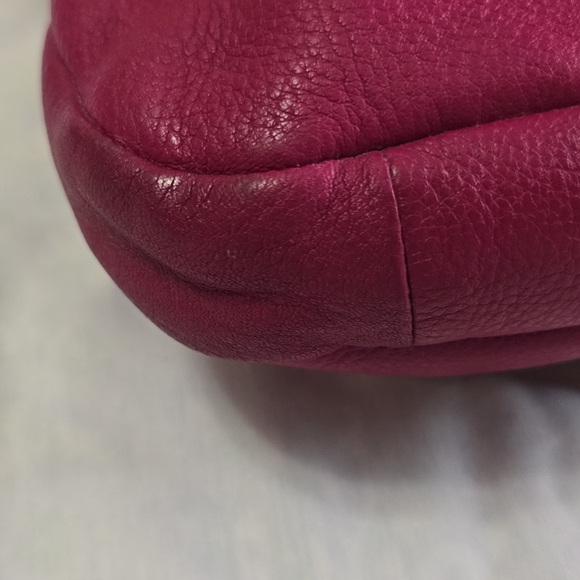 Fossil Erin Pebbled Leather Foldover Crossbody Bag Fuchsia Hot Pink Barbiecore - Picture 8 of 12